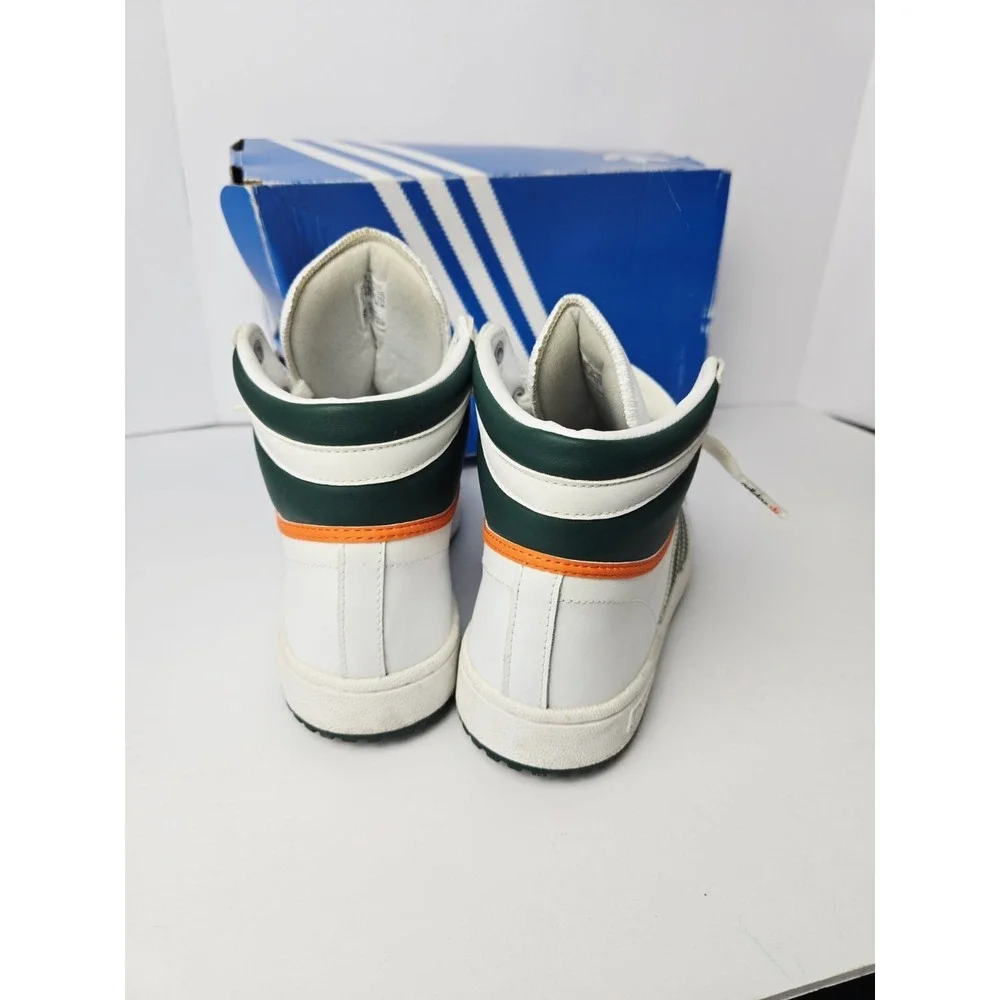 Adidas Top Ten Hi J shoes green orange youth size 6‎